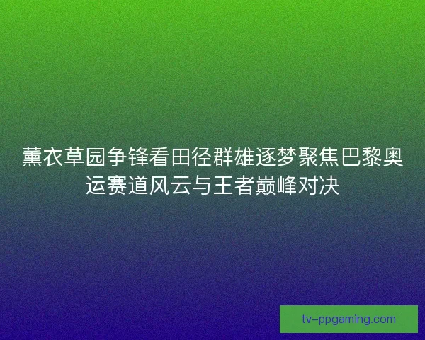 薰衣草园争锋看田径群雄逐梦聚焦巴黎奥运赛道风云与王者巅峰对决